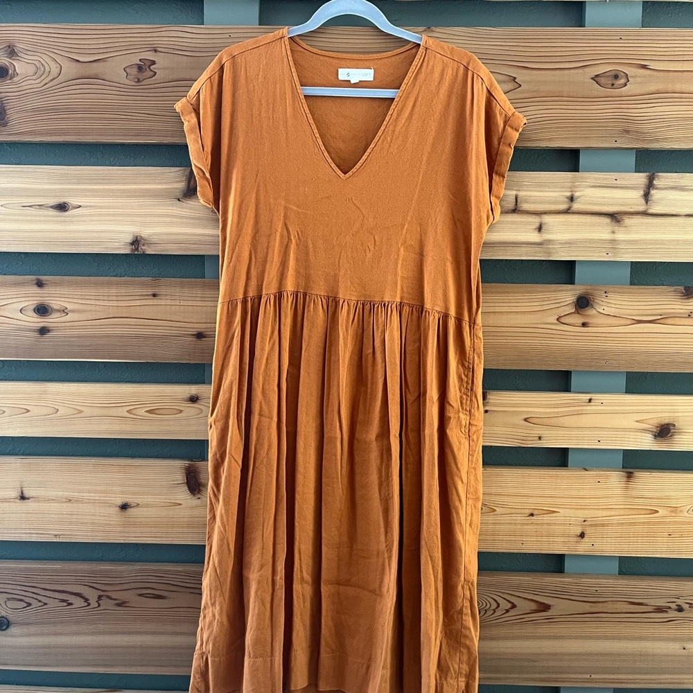 Lou & Grey Mustard Linen Dress